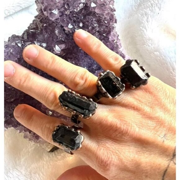 EMF Protection Black Tourmaline Ring - Picture 5 of 9